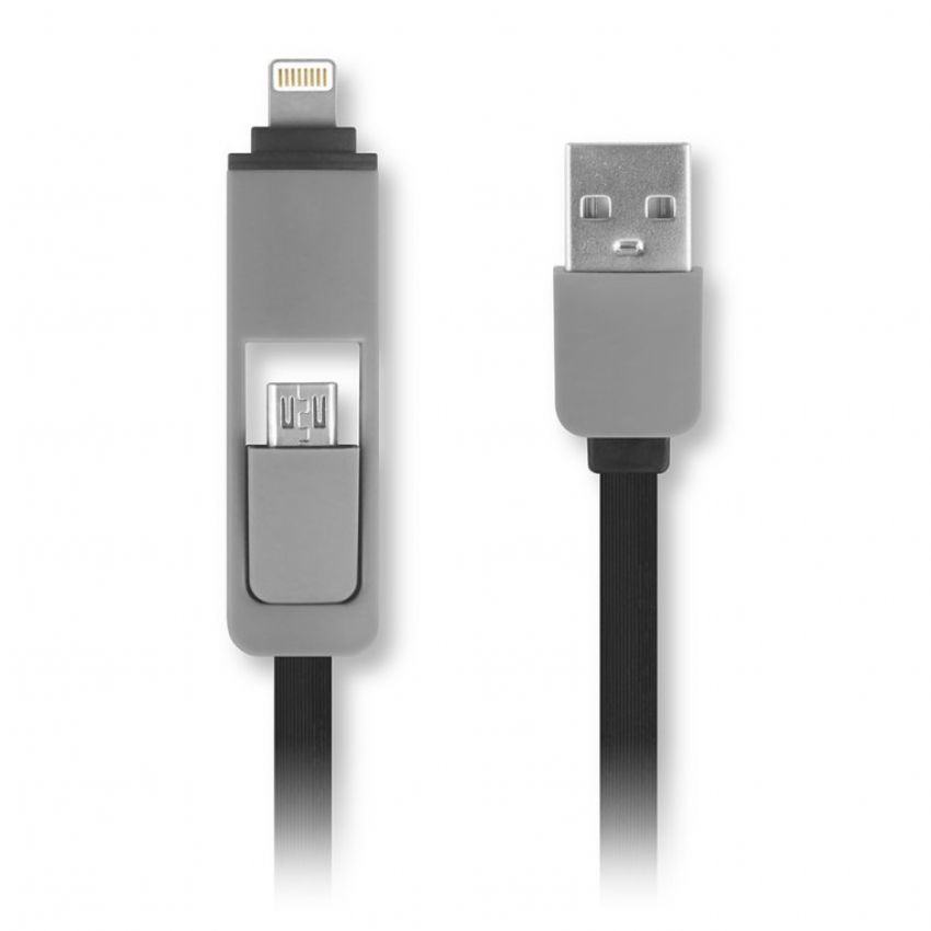 1LIFE Cable Adaptador USB 2.0 a Micro Usb y Lightning Flat imagen 3