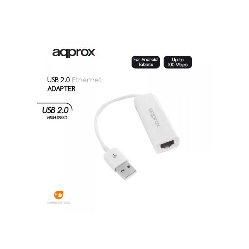 Adaptador de Red Approx USB2.0 a RJ45 100Mbps Blanco imagen 2