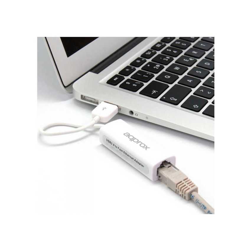 Adaptador de Red Approx USB2.0 a RJ45 100Mbps Blanco imagen 3
