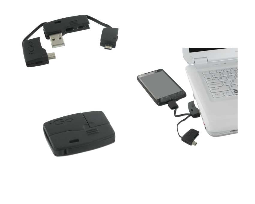 Adaptador iGO Mini-Micro USB para carga y Sincronizacion