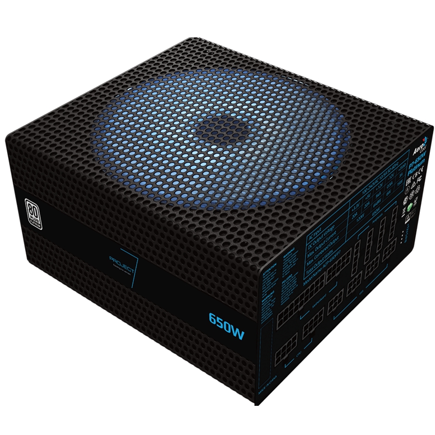 Aerocool Project 7 650 Wattios 80+ Platnium Modular RGB imagen 3