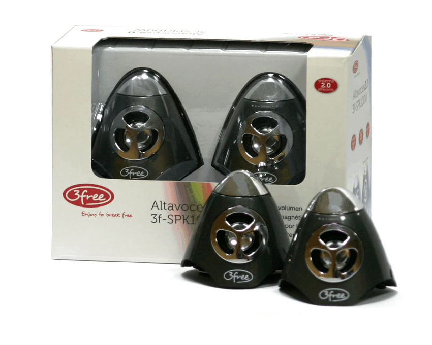 Altavoces 2.0 Mini 3FREE Negro Alimentado por USB 3F-SPK100W