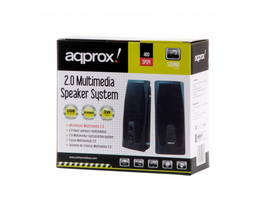 Altavoces APPROX 2.0 Alimentados por USB Negros APPSP04 imagen 2