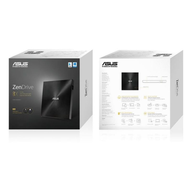 Asus SDRW-08U9M-U Grabadora DVD Externa Slim USB Negra imagen 5