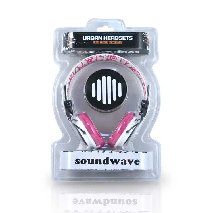 Auricular B-MOVE Sound Wave Blanco/Rosa y Micro