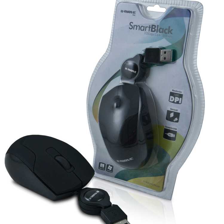 B-Move ratón óptico retráctil SMART BLACK 1000 dpi imagen 5