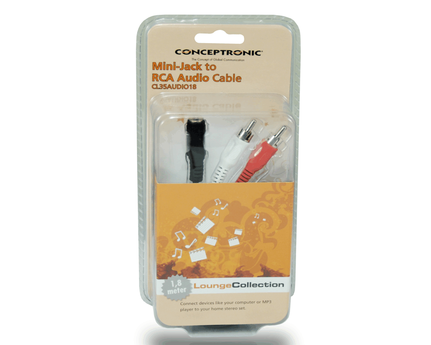 Cable Audio Conceptronic Jack 3.5mm a 2RCA 1.8m CL35AUDIO18 imagen 3