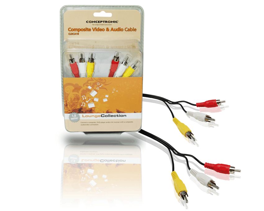 Cable Audio y Video Conceptronic 3RCA a 3RCA 1.8 m CLRCA18 imagen 2
