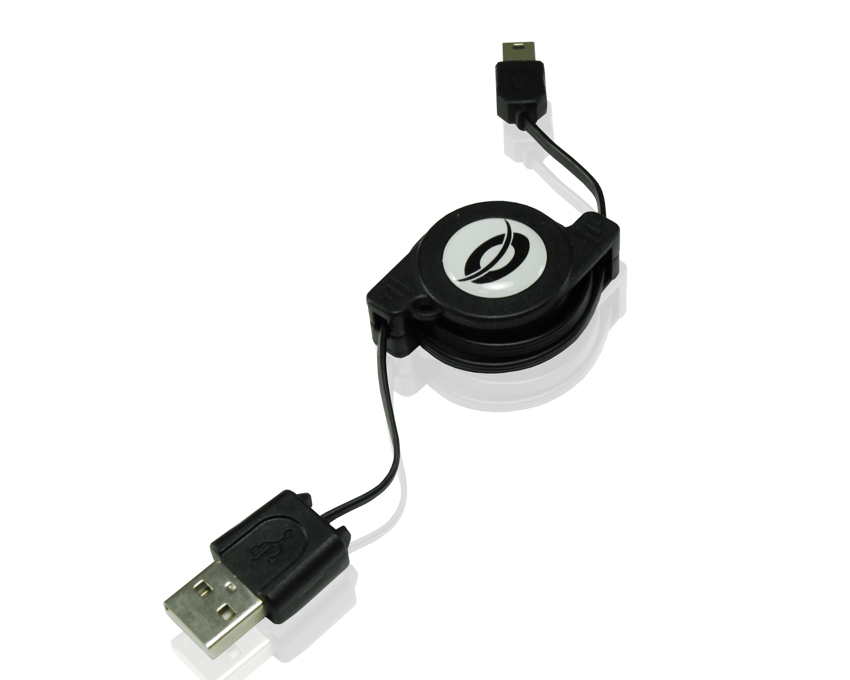 Cable Conceptronic Mini USB Retractil 0.8 Metros CCUSBAMU08R