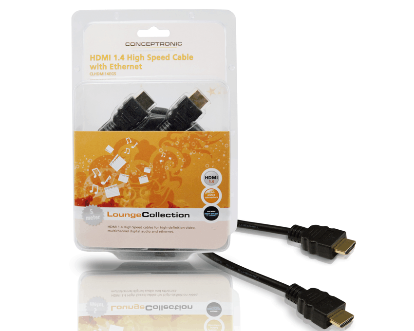 Cable HDMI 1.4 Conceptronic High Speed con Ethernet Gold 5 m CLHDMI14EG5 imagen 2