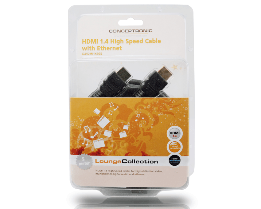 Cable HDMI 1.4 Conceptronic High Speed con Ethernet Gold 5 m CLHDMI14EG5 imagen 3