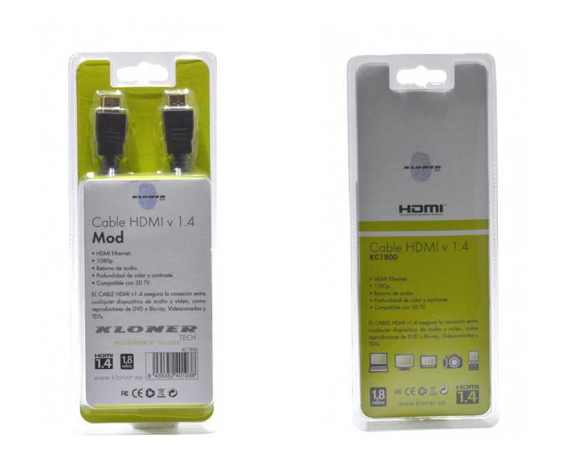 Cable HDMI Kloner V1.4 1.8 Metros Compatible TV 3D imagen 2