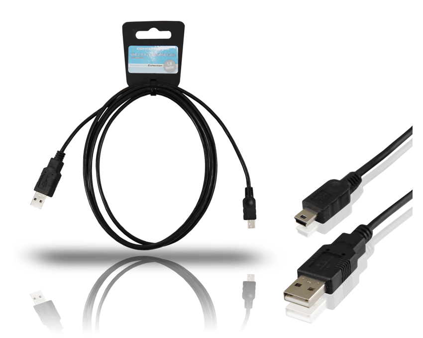 Cable MiniUSB 2.0 Conceptronic 1.8 Metros CCUSBAMU18B OEM imagen 2