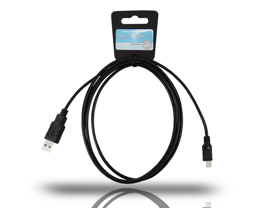 Cable MiniUSB 2.0 Conceptronic 1.8 Metros CCUSBAMU18B OEM imagen 3