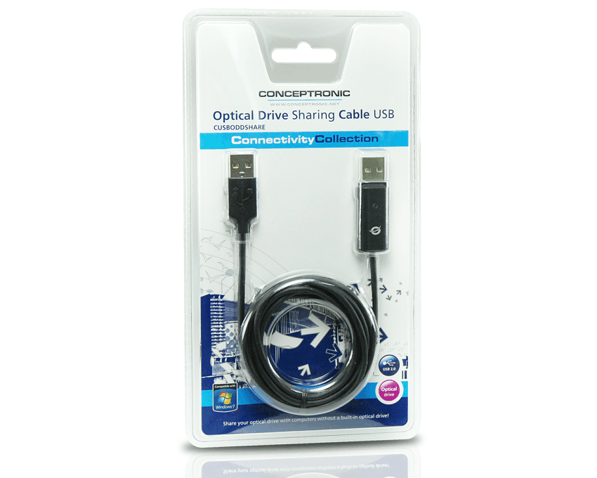 Cable USB 2.0 Conceptronic para dispositivos Opticos CUSBODDSHARE imagen 3