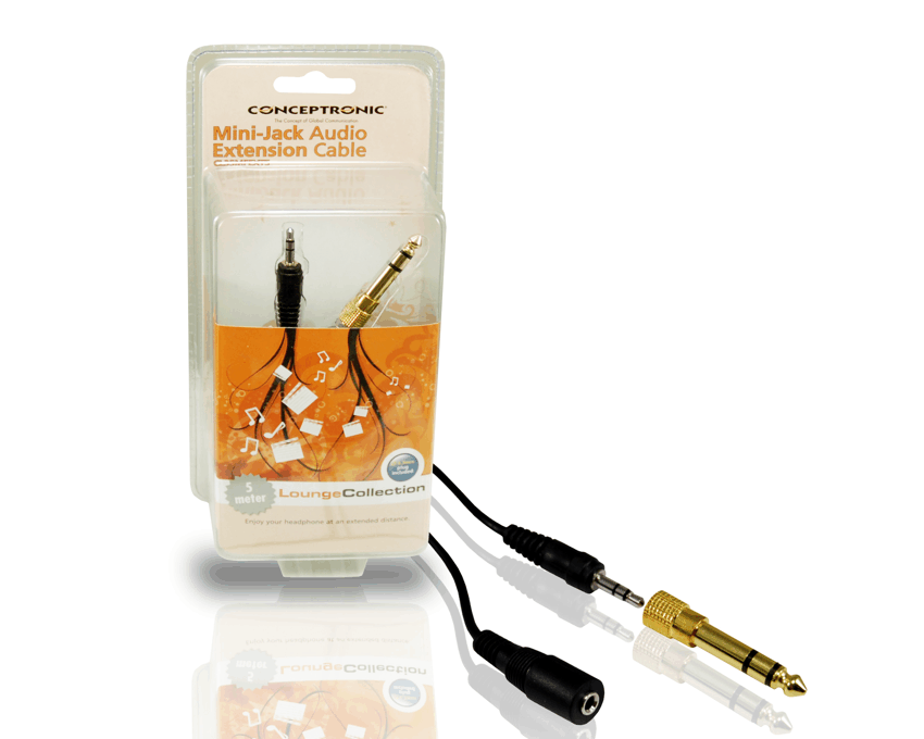 Cable de Extension Conceptronic Mini-Jack 3.5mm-6.3mm 5cm CL35MFEXT5 imagen 2