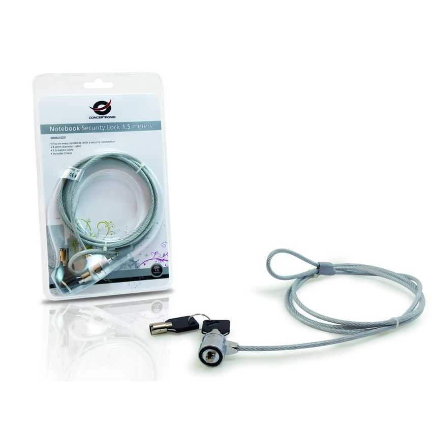 Cable de Seguridad Conceptronic 1.5 Metros con llave imagen 2