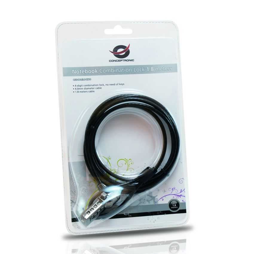 Cable de Seguridad Conceptronic 1.8 Metros con combinacion imagen 3