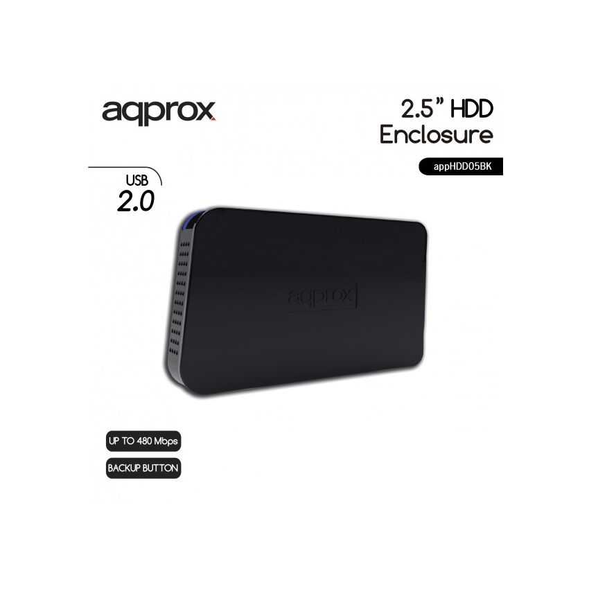 Caja Externa APPROX USB2.0 Para Discos 2.5" SATA 12.5mm Negra imagen 2