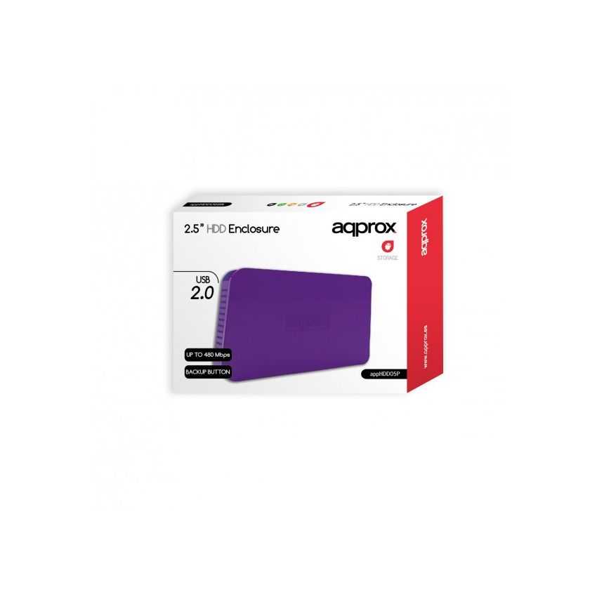 Caja Externa APPROX USB2.0 Para Discos 2.5" SATA 12.5mm Purpura imagen 4