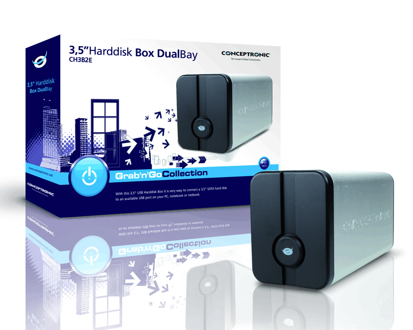 Caja Externa Conceptronic para 2 HDDS SATA DualBay imagen 3