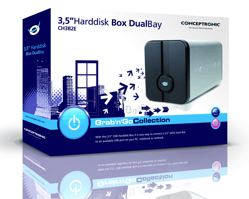 Caja Externa Conceptronic para 2 HDDS SATA DualBay imagen 4