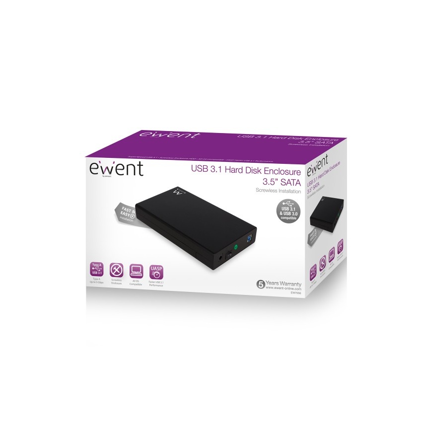 Caja Externa EWENT EW7056 Negra USB 3.0 - 3.5" Sata imagen 5