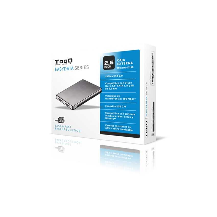 Caja Externa TOOQ TQE-2515B USB 2.0 - 2.5" Sata imagen 2