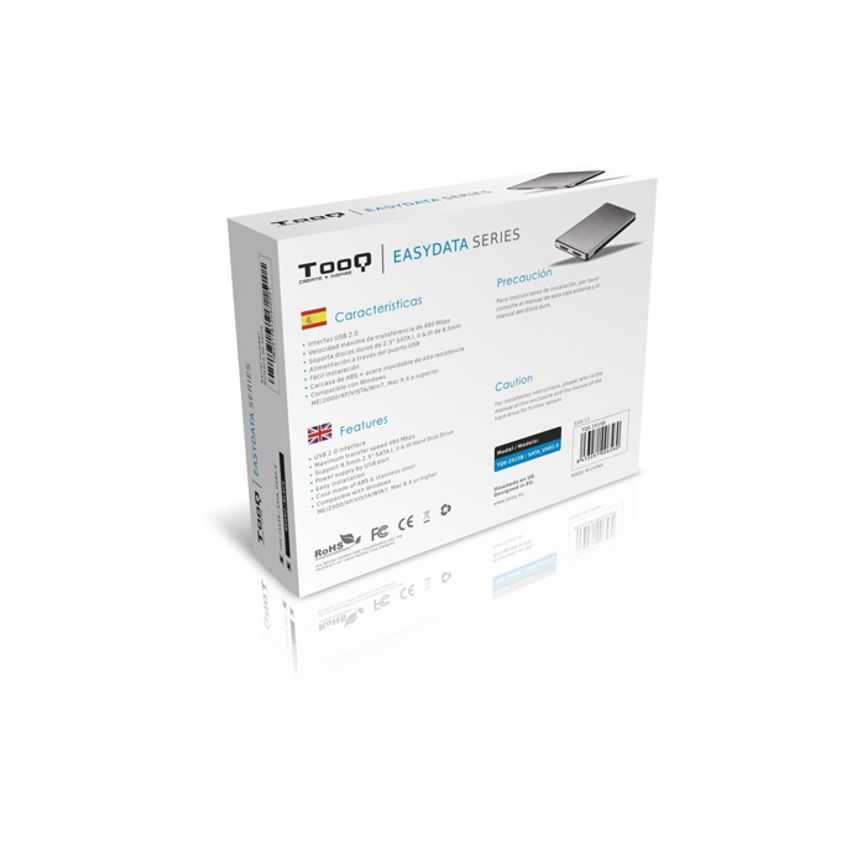 Caja Externa TOOQ TQE-2515B USB 2.0 - 2.5" Sata imagen 3