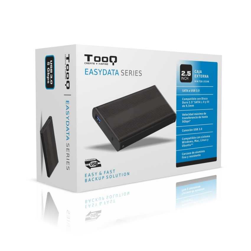 Caja Externa TOOQ TQE-2524B Negra USB 2.0 - 2.5" Sata imagen 2