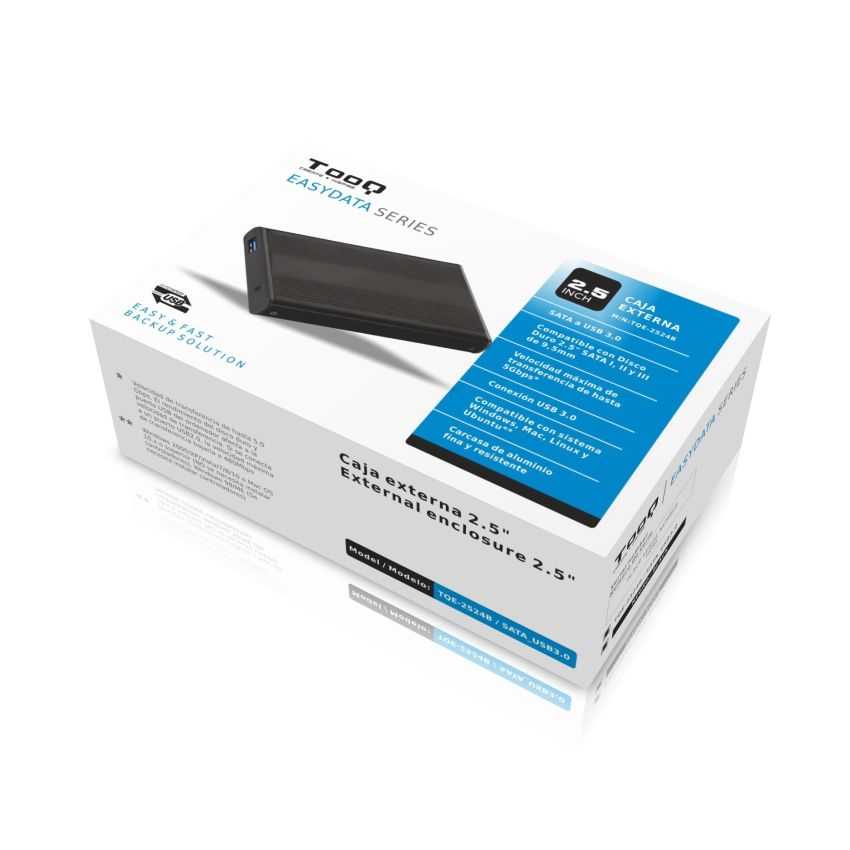 Caja Externa TOOQ TQE-2524B Negra USB 2.0 - 2.5" Sata imagen 3
