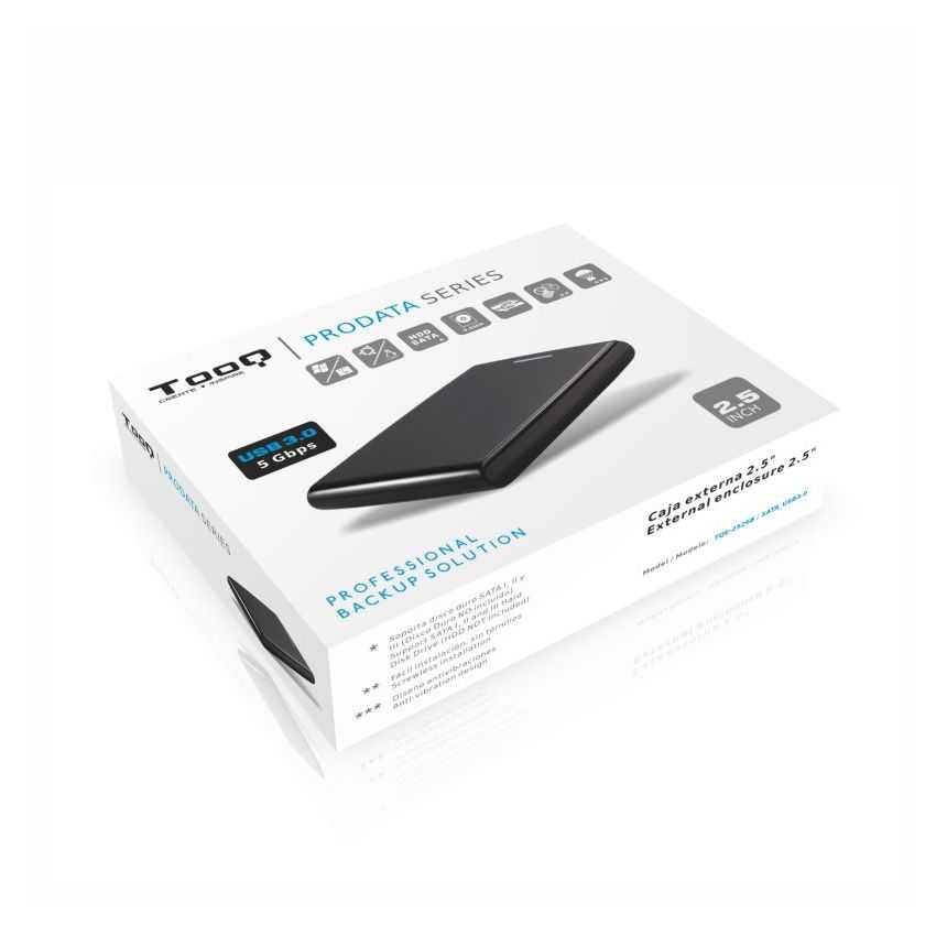 Caja Externa TOOQ TQE-2526B Negra USB 3.0 - 2.5" Sata imagen 3