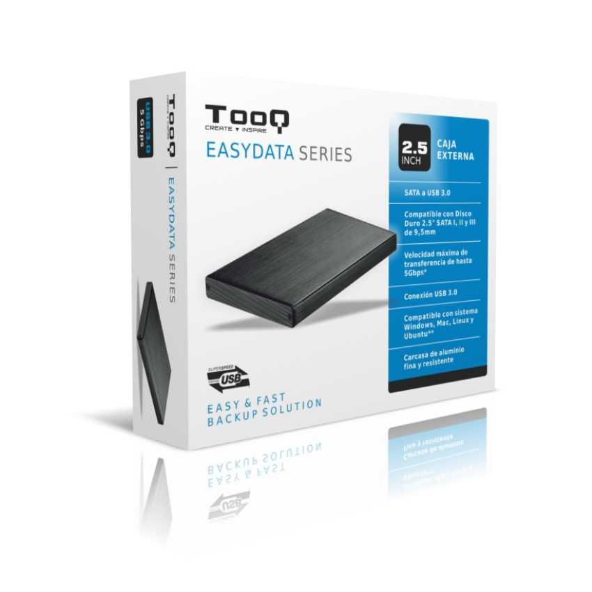 Caja Externa TOOQ TQE-2527B Negra USB 3.0 - 2.5" Sata imagen 2