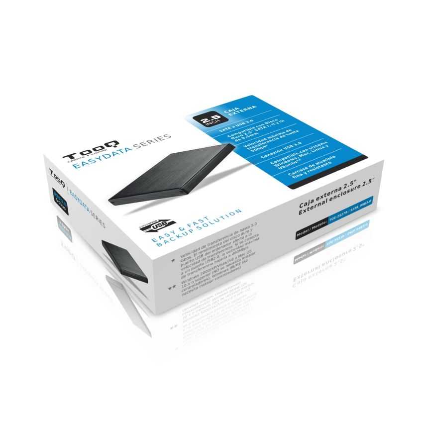 Caja Externa TOOQ TQE-2527B Negra USB 3.0 - 2.5" Sata imagen 3