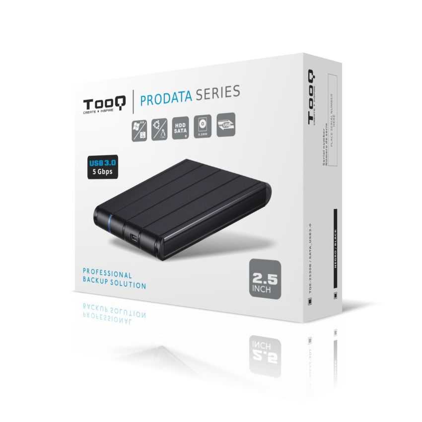 Caja Externa TOOQ TQE-2530B Negra USB 2.0/3.0 - 2.5" Sata imagen 3