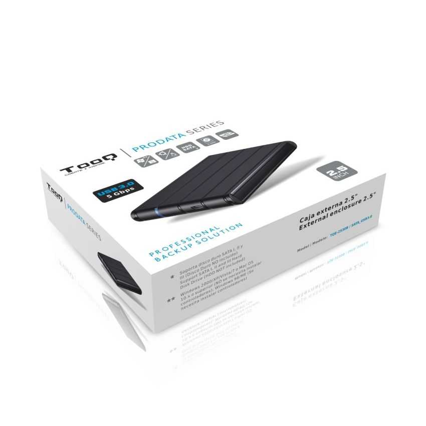 Caja Externa TOOQ TQE-2530B Negra USB 2.0/3.0 - 2.5" Sata imagen 4