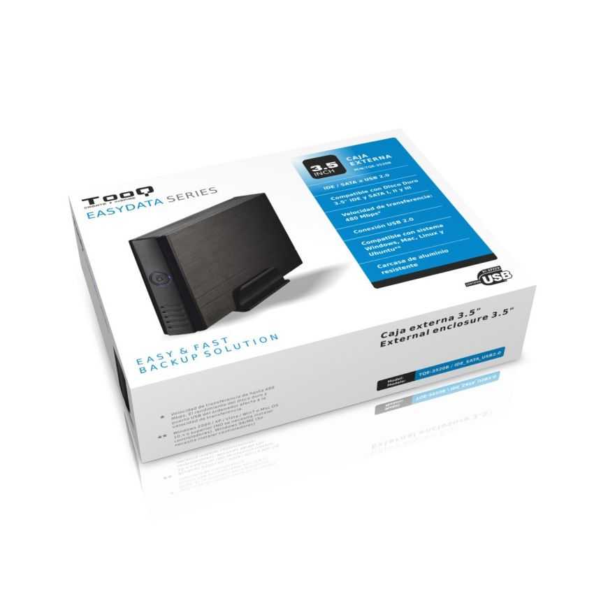Caja Externa TOOQ TQE-3520B Negra USB 2.0 - 3.5" Sata-IDE imagen 3
