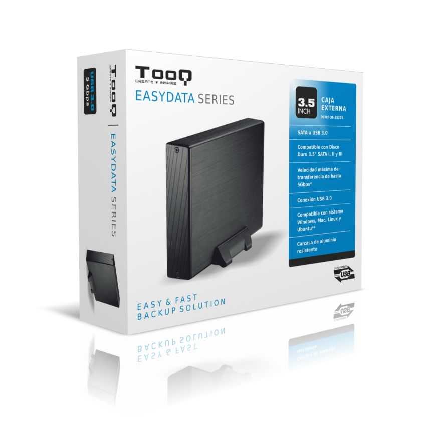 Caja Externa TOOQ TQE-3527B Negra USB 3.0 - 3.5" Sata imagen 2