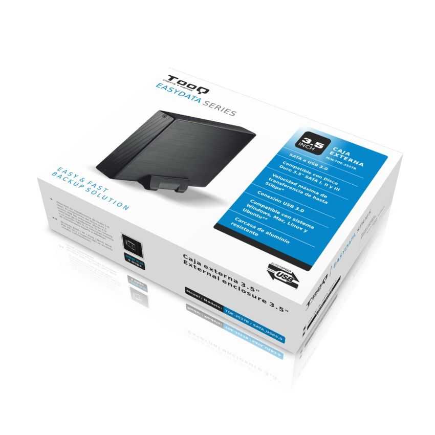 Caja Externa TOOQ TQE-3527B Negra USB 3.0 - 3.5" Sata imagen 3