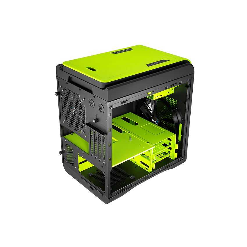 Caja Micro-ATX Gaming AEROCOOL Dead Silence Cube Verde imagen 4