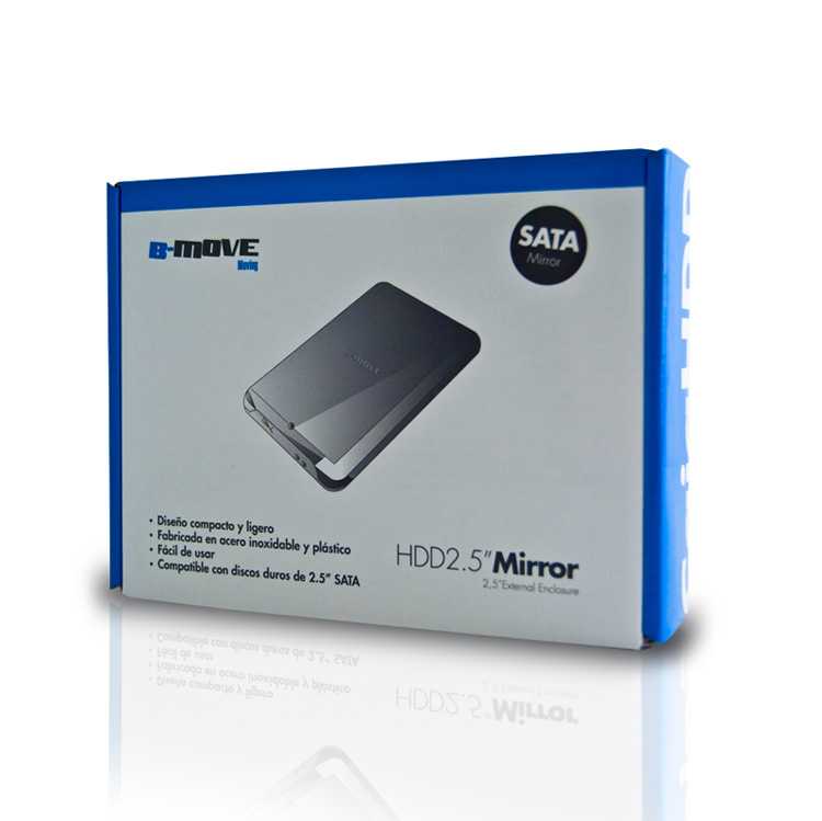 Caja externa HDD B-MOVE 2.5" SATA Mirror Negra imagen 4