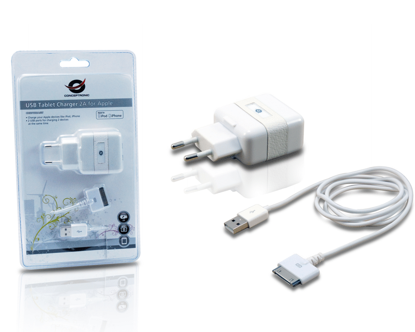Cargador Conceptronic para IPHONE APPLE 5V 2 USB  imagen 2