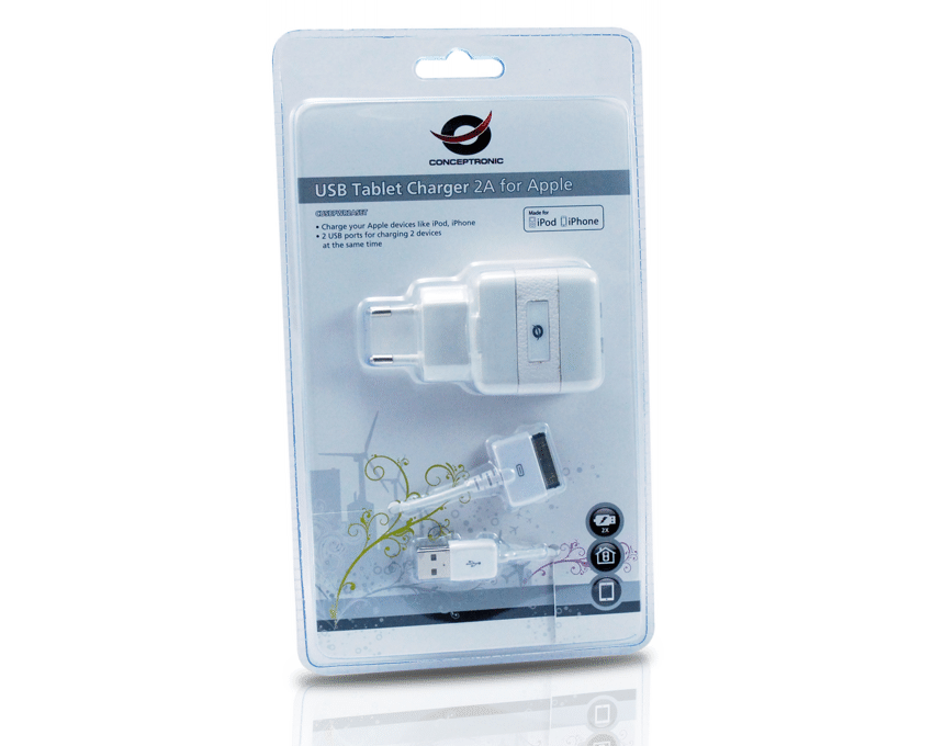Cargador Conceptronic para IPHONE APPLE 5V 2 USB  imagen 3