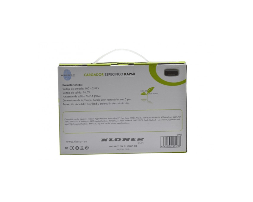 Cargador KLONER para Apple MacBook 16.5V - 3.65A - 5 Pines imagen 2