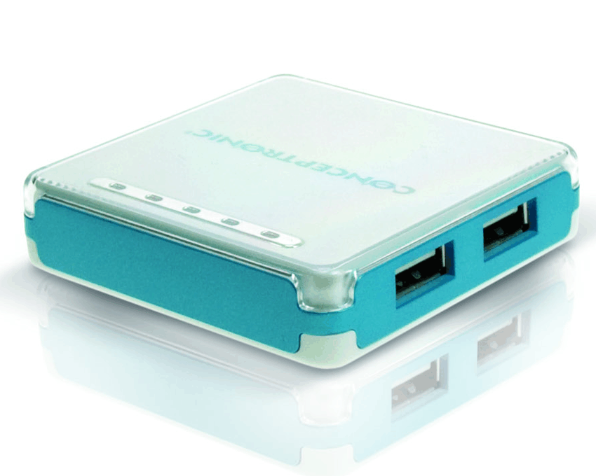 Conceptronic 4 Puertos USB 2.0 HUB con adaptador (C4USB2BL) imagen 2