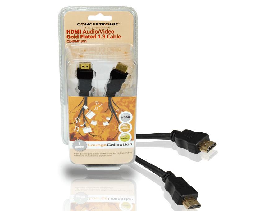 Conceptronic Cable HDMI Audio/Video Gold Plated 1.3 1m imagen 2