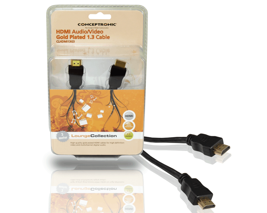Conceptronic Cable HDMI Audio/Video Gold Plated 1.3 3m imagen 2