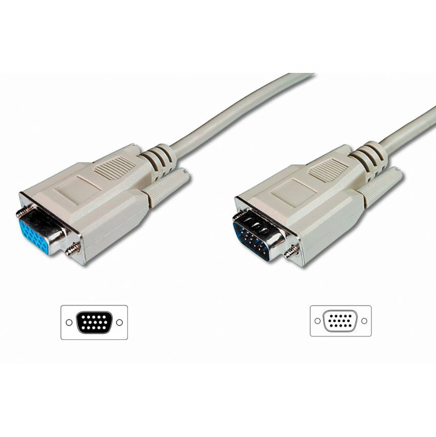 Digitus AK-310200-018-E Cable Alargador VGA Macho-Hembra 1.8m