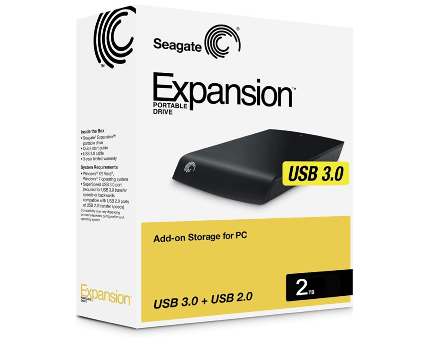 Disco Duro Externo Seagate 3.5" Expansion 2TB USB 3.0 Negro