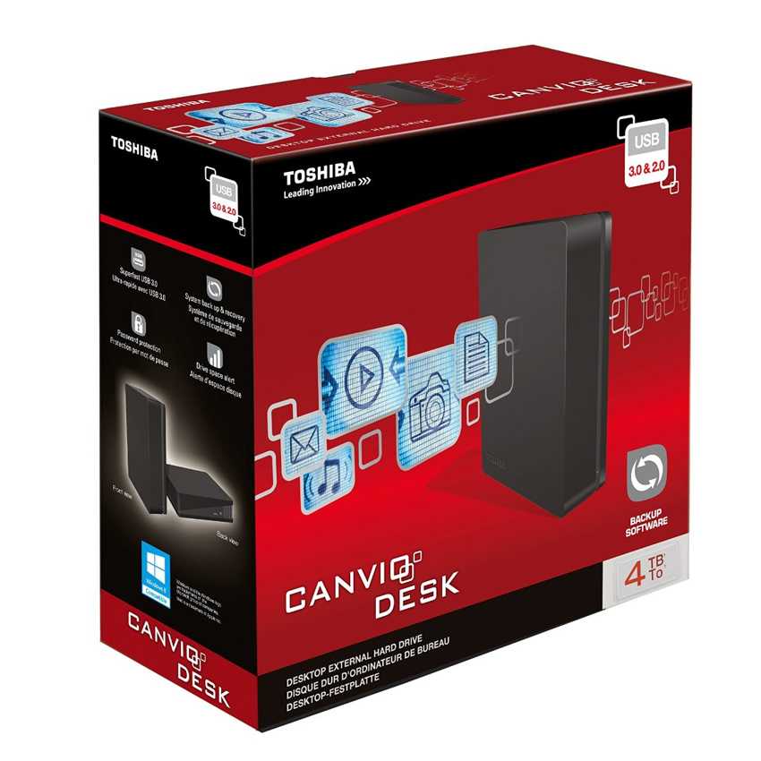 Disco Duro Externo TOSHIBA Store Canvio 4TB 3.5" USB 3.0 Negro HDWC240EK3J1 imagen 4
